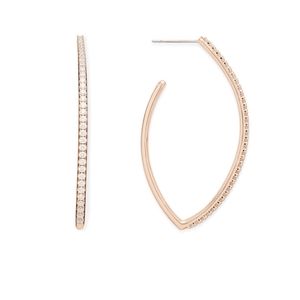 Slate Rose Gold Pave Hoops